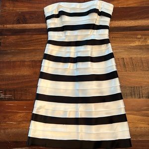 BCBG strapless black and white dress, size 6